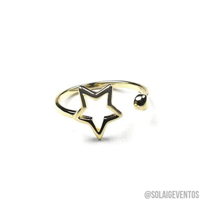 Anillo estrella y bola-Solaig Eventos